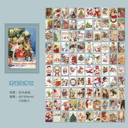 100 sheets Christmas party Retro Material Book Memo Pad-JournalTale