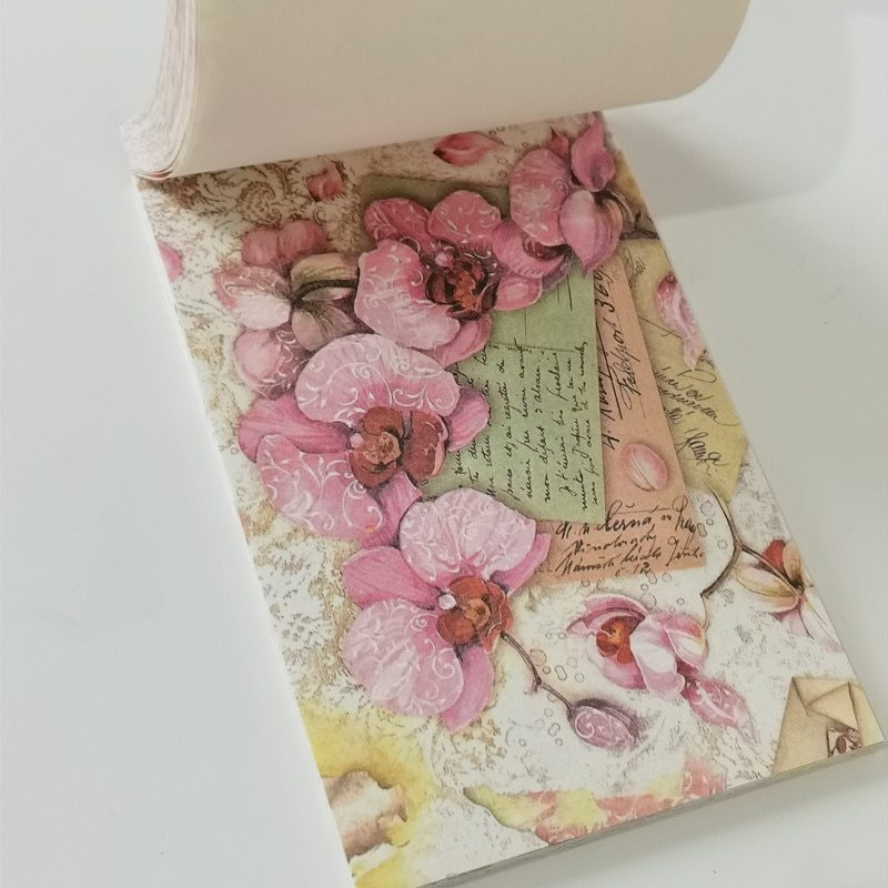 100Pcs Large Vintage Rose Flower Memo Pads Material Paper-JournalTale