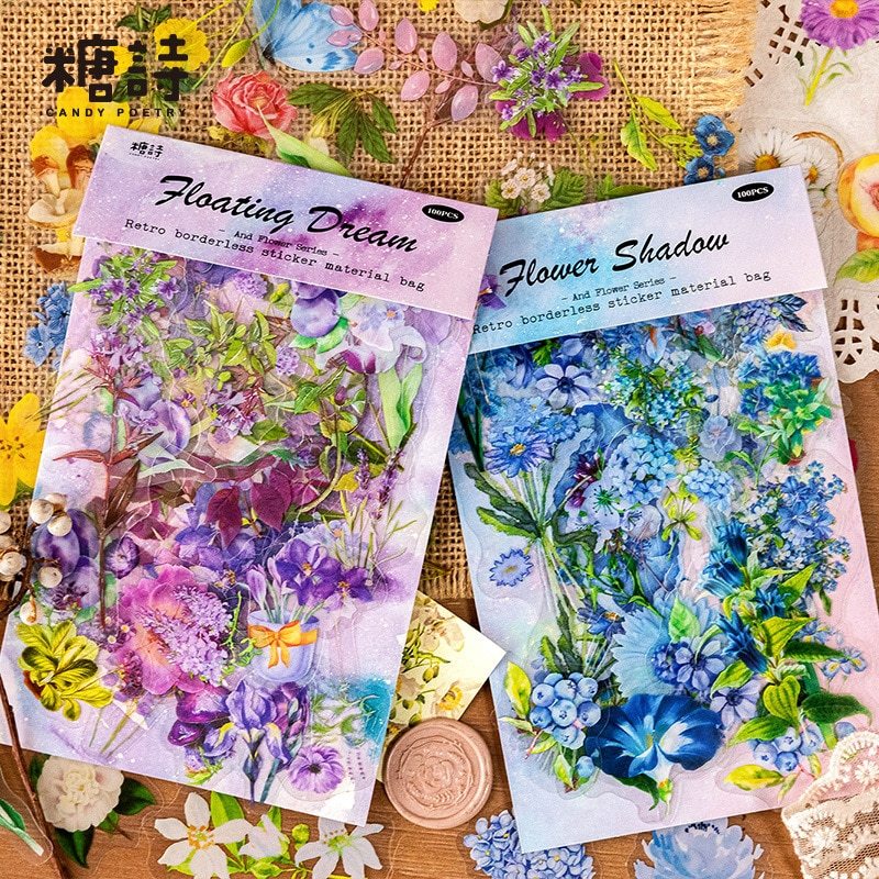 100pcs/1lot Stationery Sticker talk to flowers-JournalTale