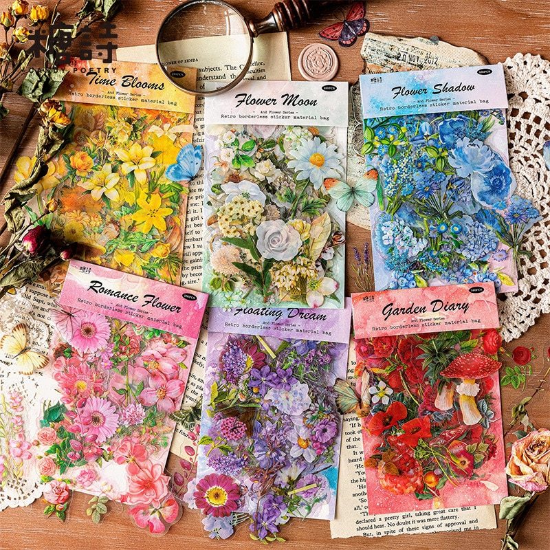 100pcs/1lot Stationery Sticker talk to flowers-JournalTale