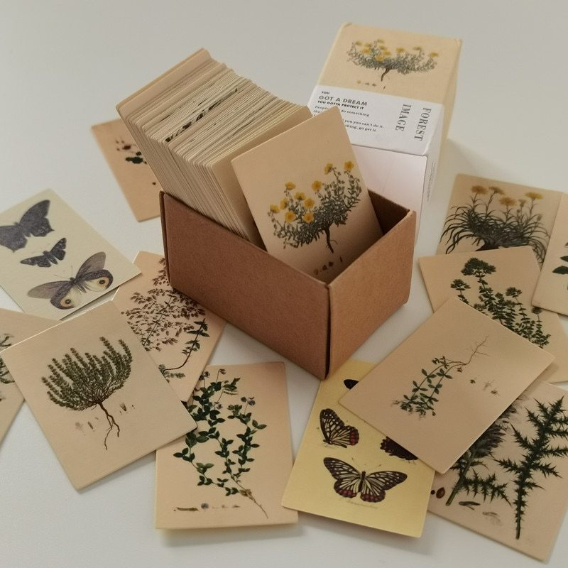100pcs Vintage Plant Butterfly Material Paper-JournalTale