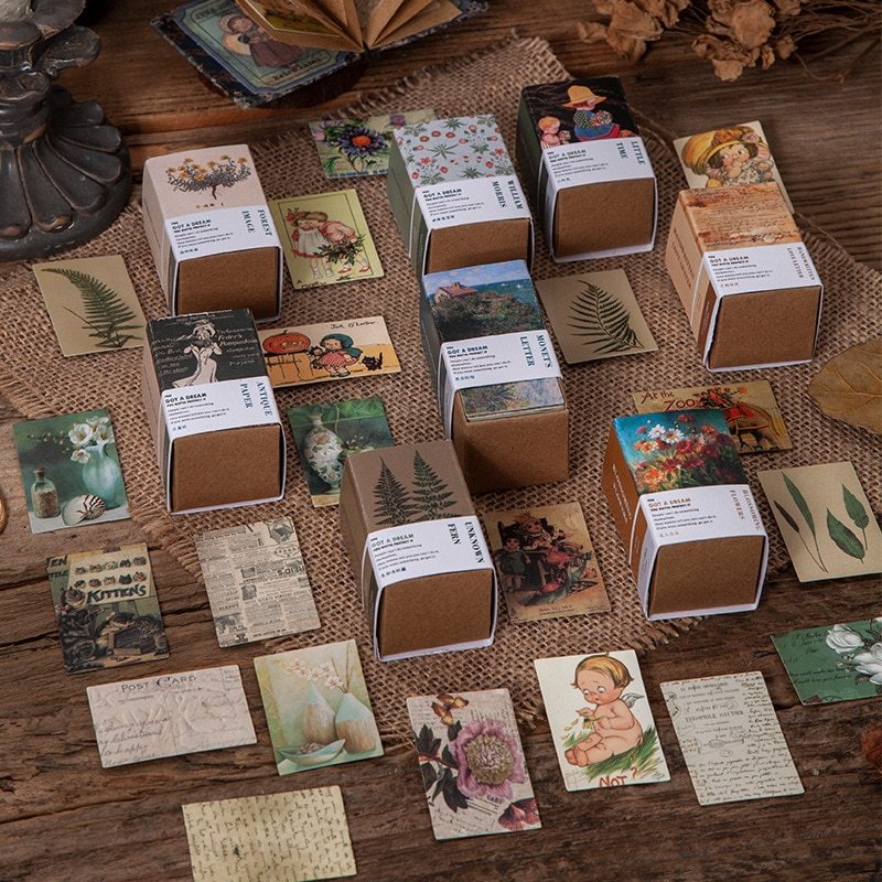 100pcs Vintage Plant Butterfly Material Paper-JournalTale