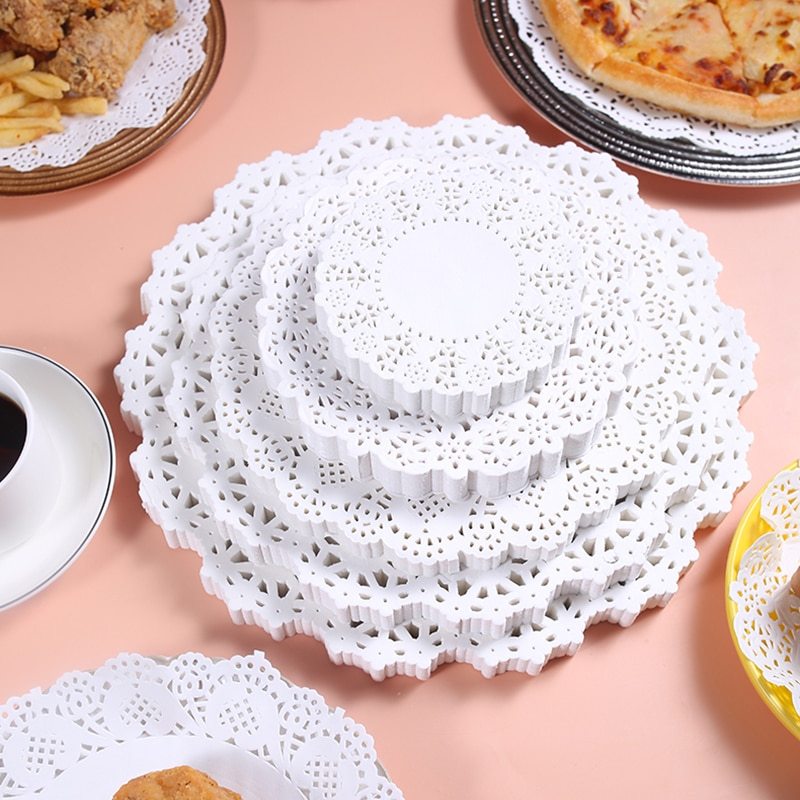 100pcs White Lace Paper DIY Box Packaging-JournalTale