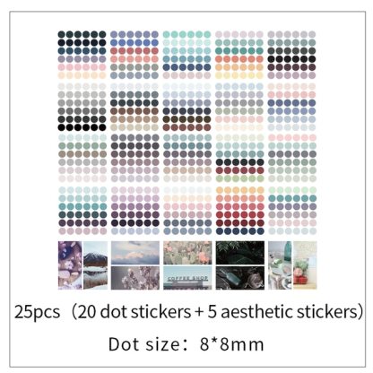 100sheets Watercolor Polka Dot Sticker Bullet Journaling-JournalTale