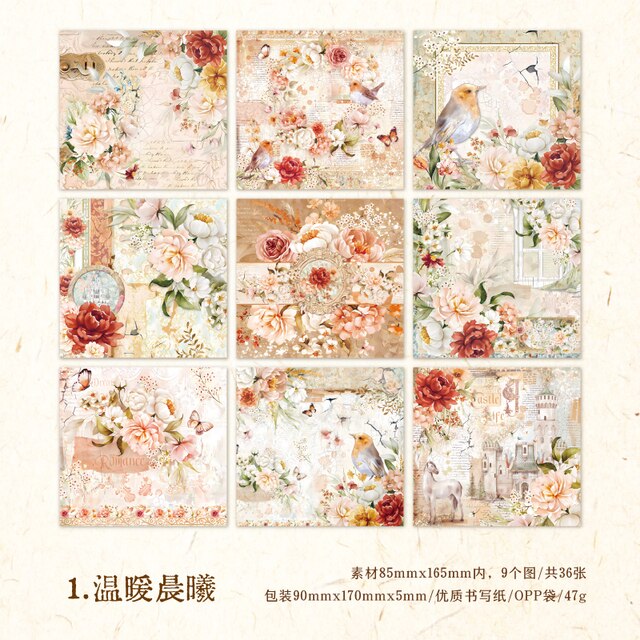 36pcs/lot Aesthetic Flower Garden Series Material Papers-JournalTale