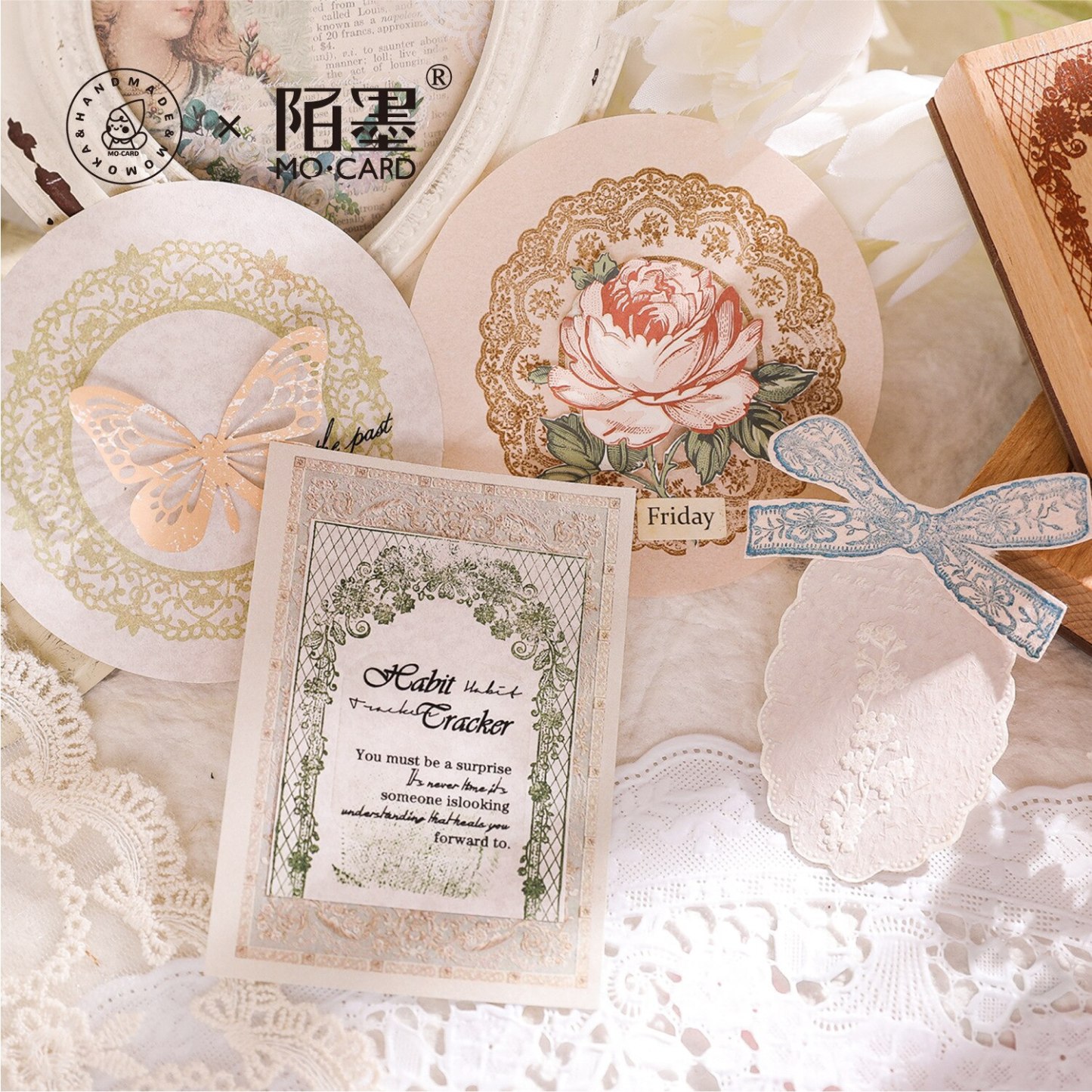1pcs Vintage Wooden Stamp DIY Lace hemline Wood Rubber Stamps-JournalTale