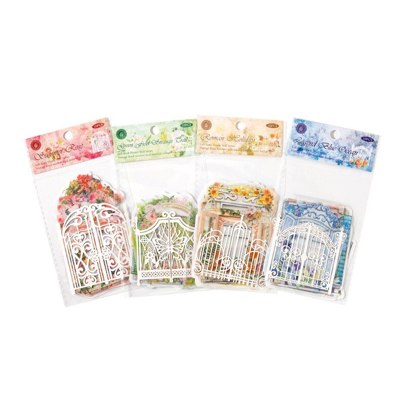10pcs/1lot Scrapbook Sticker Vintage Flower Sticker-JournalTale