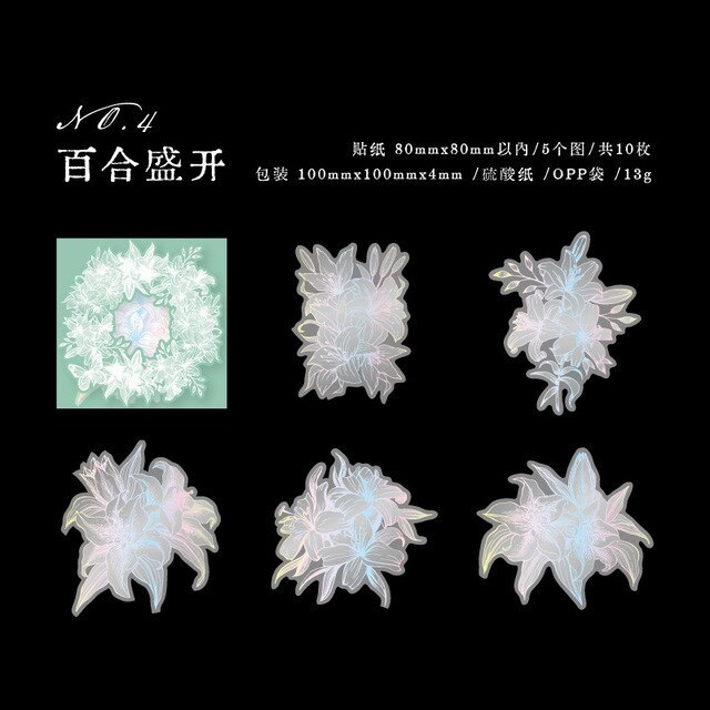 10pcs/1lot Imagine the Language of Flowers Sticker-JournalTale