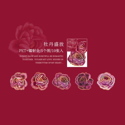10pcs/lot Scrapbook Stickers blooming Flower-JournalTale