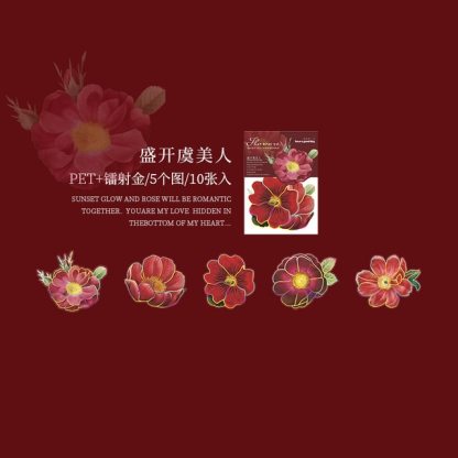 10pcs/lot Scrapbook Stickers blooming Flower-JournalTale