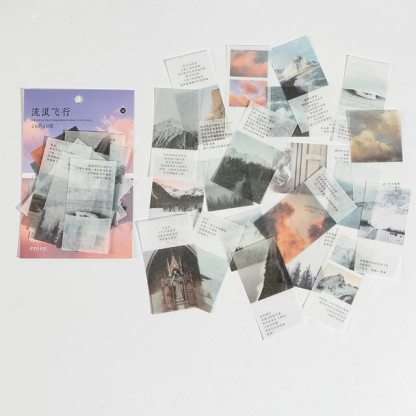 40pcs/pack Letter of Time Poetry Washi Paper Stickers-JournalTale