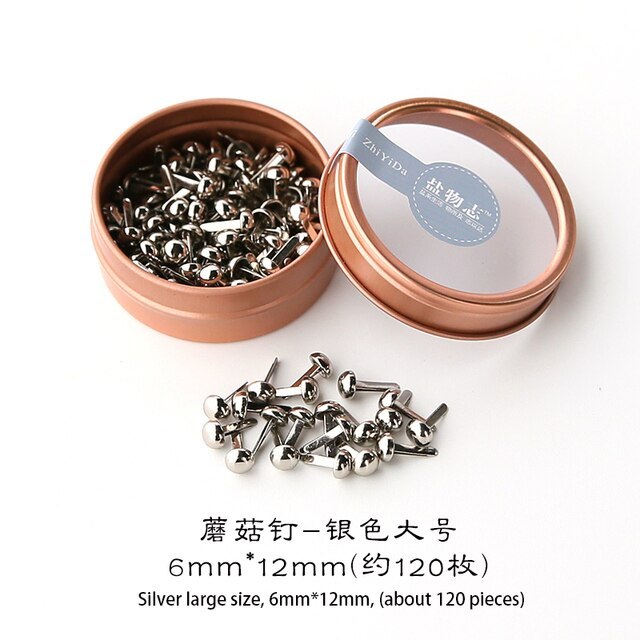 120 Pcs Retro Fixed Mushroom Nails DIY Journal Nails-JournalTale