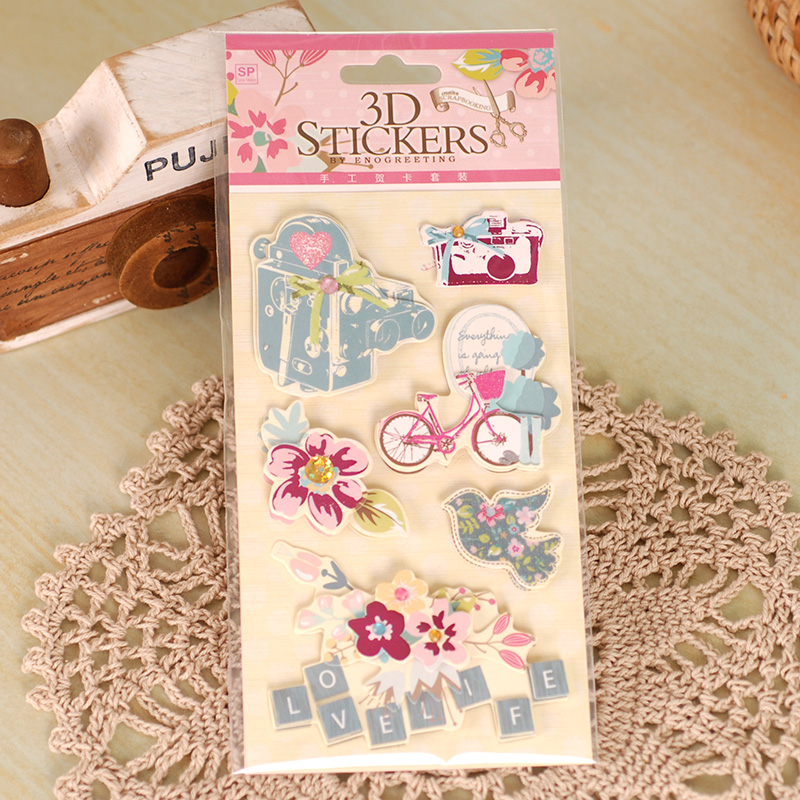 12patterns 3D Scrapbooking High Quality Paper Stickers-JournalTale