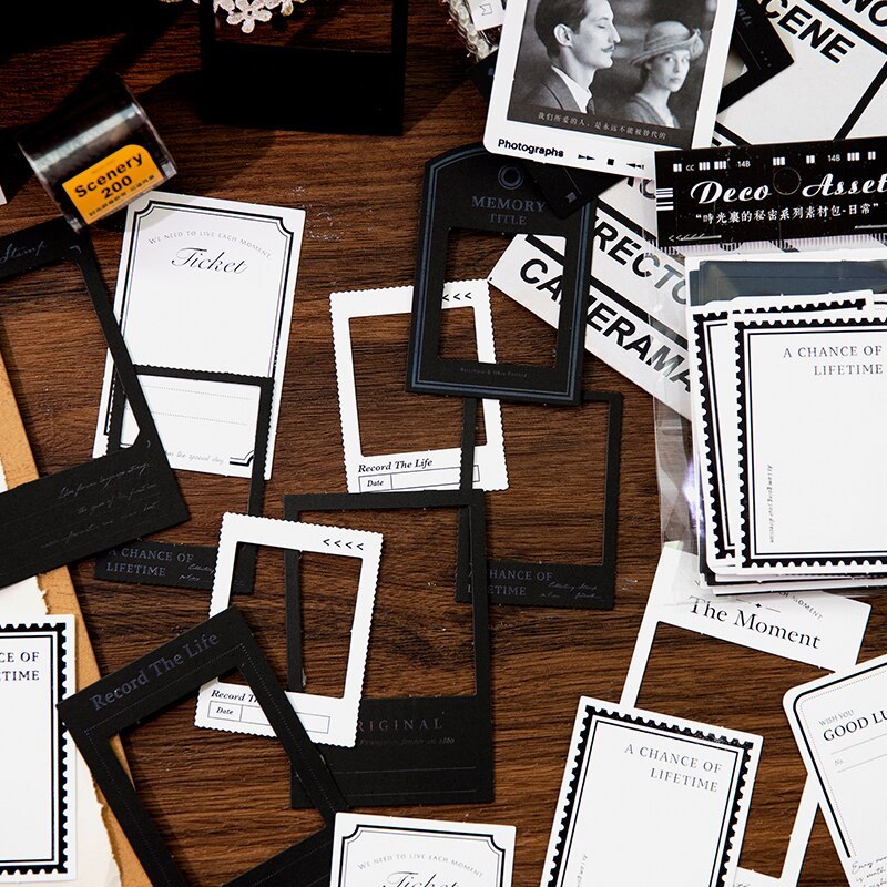 20pcs/lot Black and White Frame Decoration Material Paper-JournalTale