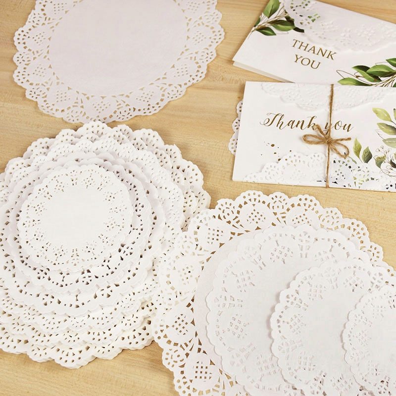 100pcs White Lace Paper DIY Box Packaging-JournalTale