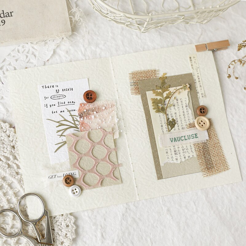 16 Pcs Texture Handmade Paper Material Junk Journal Paper-JournalTale