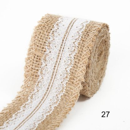 2M 5CM Natural Jute Burlap Rolls with Lace-JournalTale