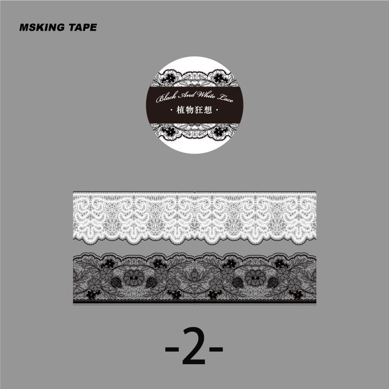 6 Style 200cm/roll Vintage Lace PET Tape-JournalTale