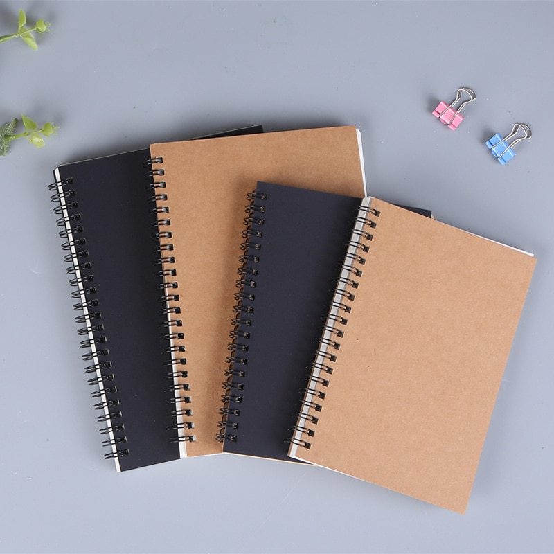 1 Book Retro Spiral Coil Kraft Paper Notebook-JournalTale