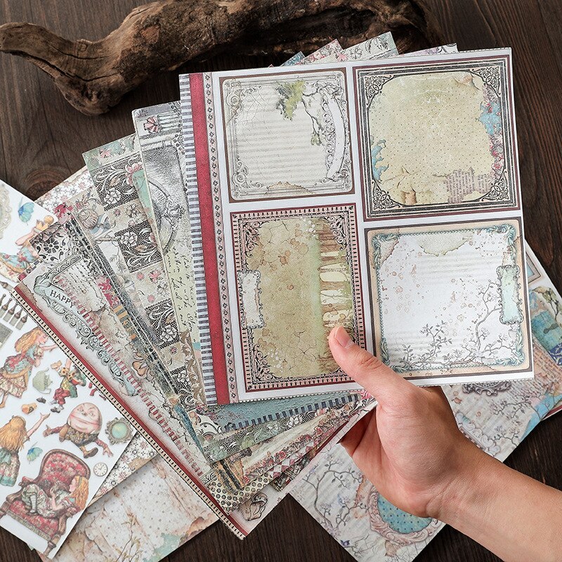18PCS Vintage Large Size Alice's Adventures in Dream Paper-JournalTale