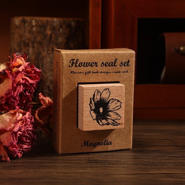 Wood Rubber Stamps Flower Decorative Rubber Stamp-JournalTale