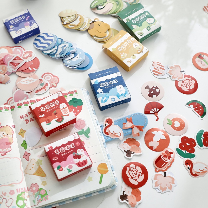 300pcs/pack Cute Stickers Film Paper Junk Journal Art-JournalTale