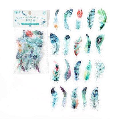 40pcs/pack PET Materials Feathers Series Stickers DIY Scrapbooking-JournalTale