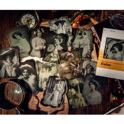 Vintage Old Photo Studio Theme Burning Edge Sticker-JournalTale