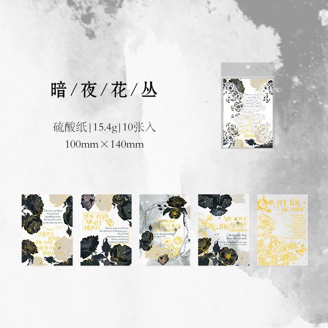 10 Sheets Flower Gilding Sulphate Paper Material Paper Paper-JournalTale
