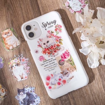 Cat stickers 6 Sheets  Adhesive Diy Sticker Decorative Diary-JournalTale