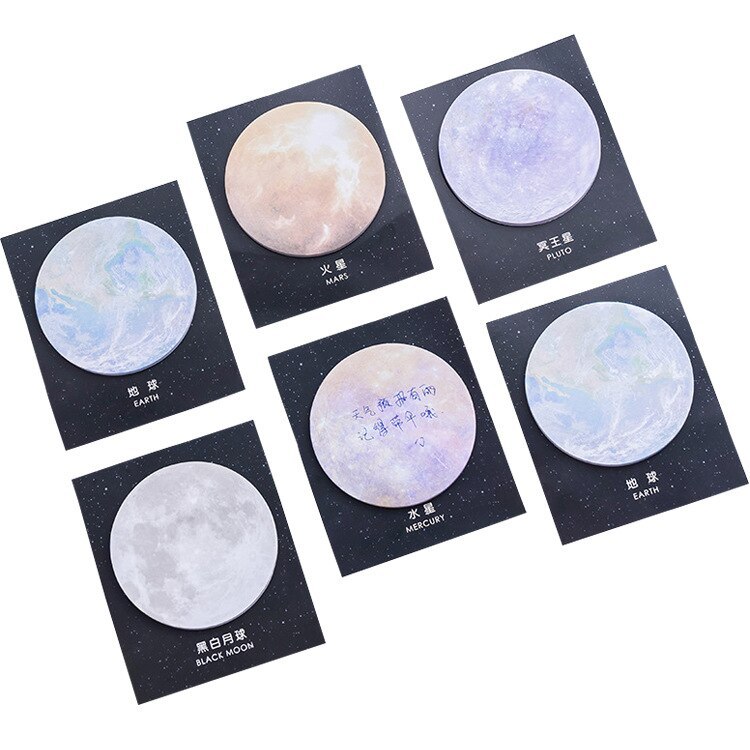 1X Starry Planet Series Round Shape Memo Pad-JournalTale