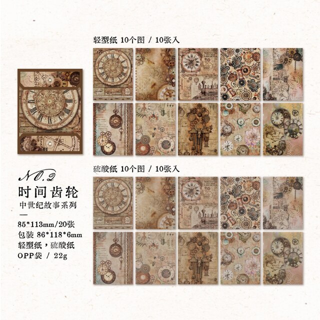 30pcs/lot Retro Medieval Stories Scrapbooking diy Material Papers-JournalTale