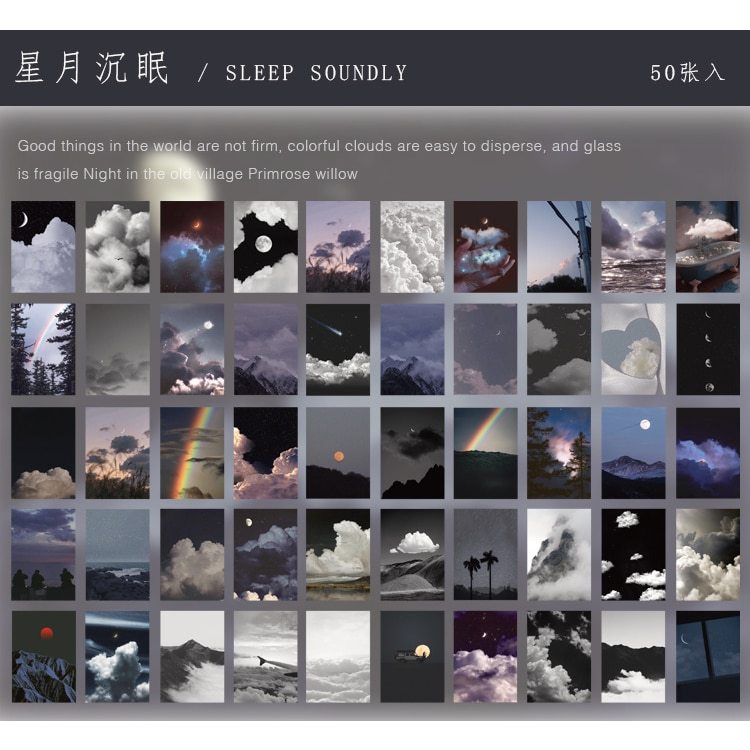 50 Sheets Natural Scenery Art Paintings Stationery Stickers Book-JournalTale