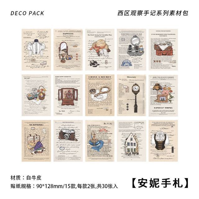 30pcs/lot Memo Pads Material Paper Scrapbooking Cards Paper-JournalTale