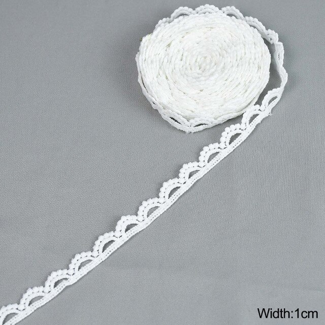 5Yards White Lace Trim Ribbon Lace Tape-JournalTale