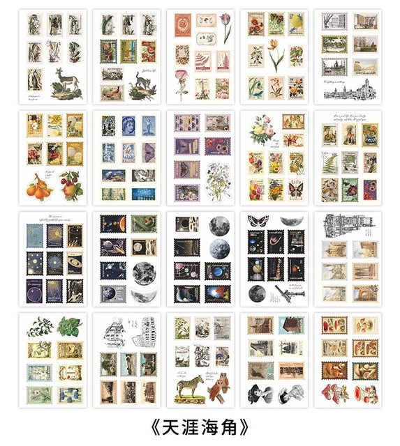 20 Sheets Vintage PET Sticker Book Diy Diary Butterfly-JournalTale