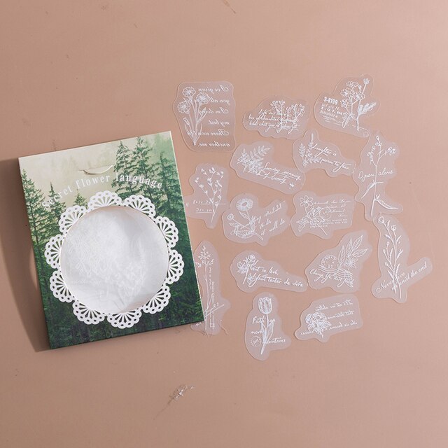 30pcs/pack PET Transparent Stickers Lace Series Scrapbook-JournalTale