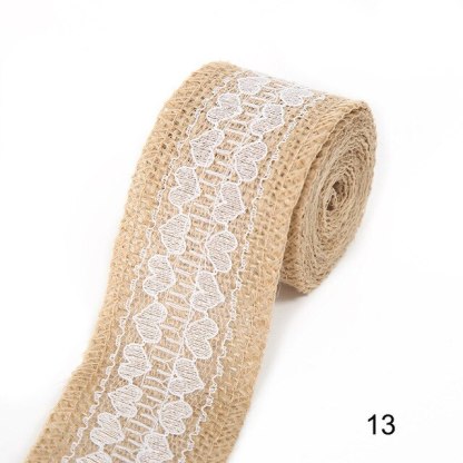 2M 5CM Natural Jute Burlap Rolls with Lace-JournalTale