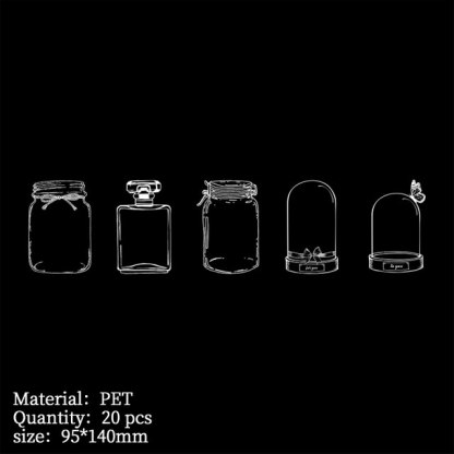 20pcs Transparency glass bottle PET Sticker Diy-JournalTale