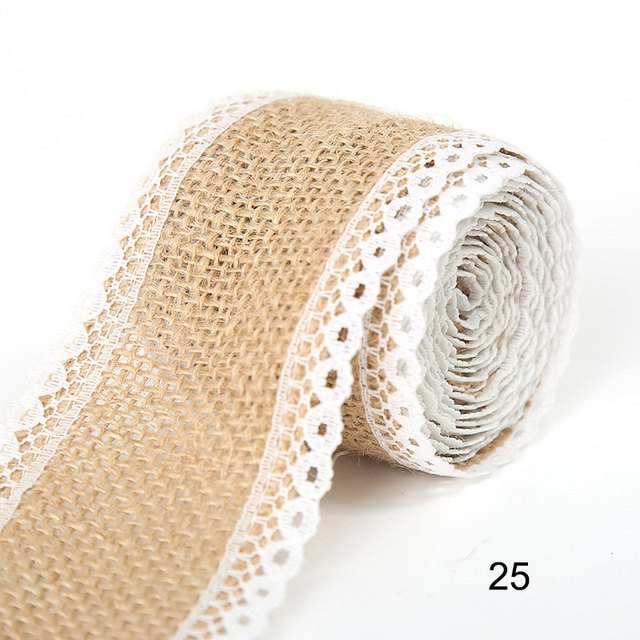 2M 5CM Natural Jute Burlap Rolls with Lace-JournalTale
