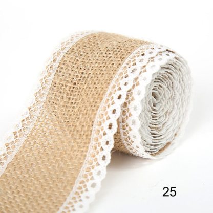 2M 5CM Natural Jute Burlap Rolls with Lace-JournalTale
