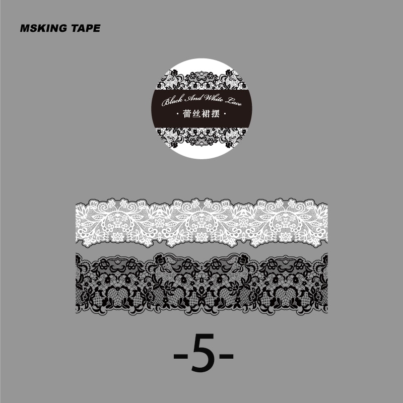 6 Style 200cm/roll Vintage Lace PET Tape-JournalTale