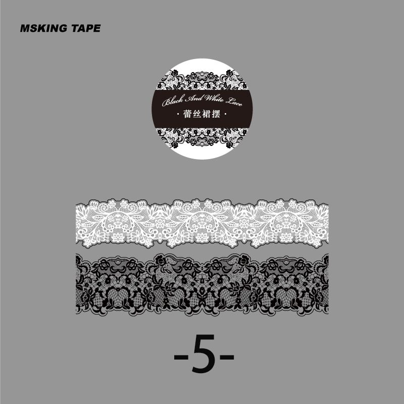 6 Style 200cm/roll Vintage Lace PET Tape-JournalTale