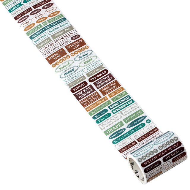 Retro English Text Life Washi Tape Decorative-JournalTale