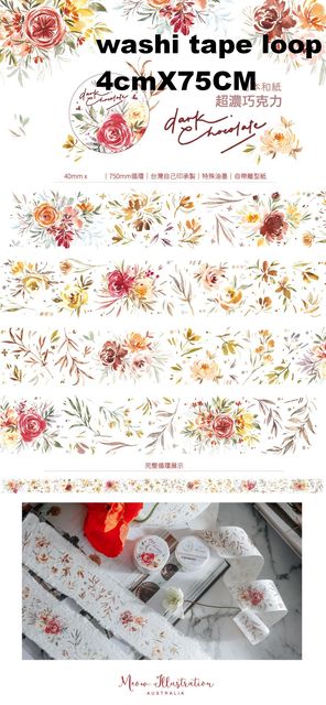 1 Loop Taiwan Meow Collection Floral Washi PET Tape-JournalTale