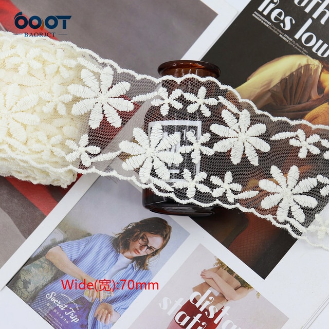 1Yards  Mesh Embroidered Lace Ribbon Materials-JournalTale