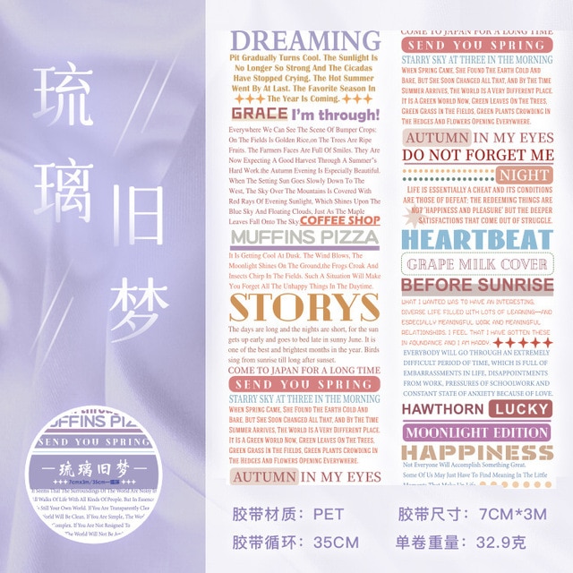 1pcs/1lot Decorative Adhesive tapes Words Stickers-JournalTale