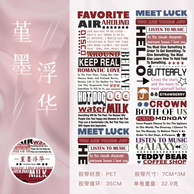 1pcs/1lot Decorative Adhesive tapes Words Stickers-JournalTale