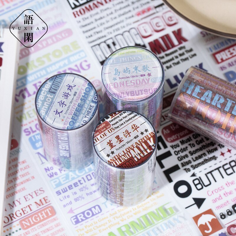 1pcs/1lot Decorative Adhesive tapes Words Stickers-JournalTale