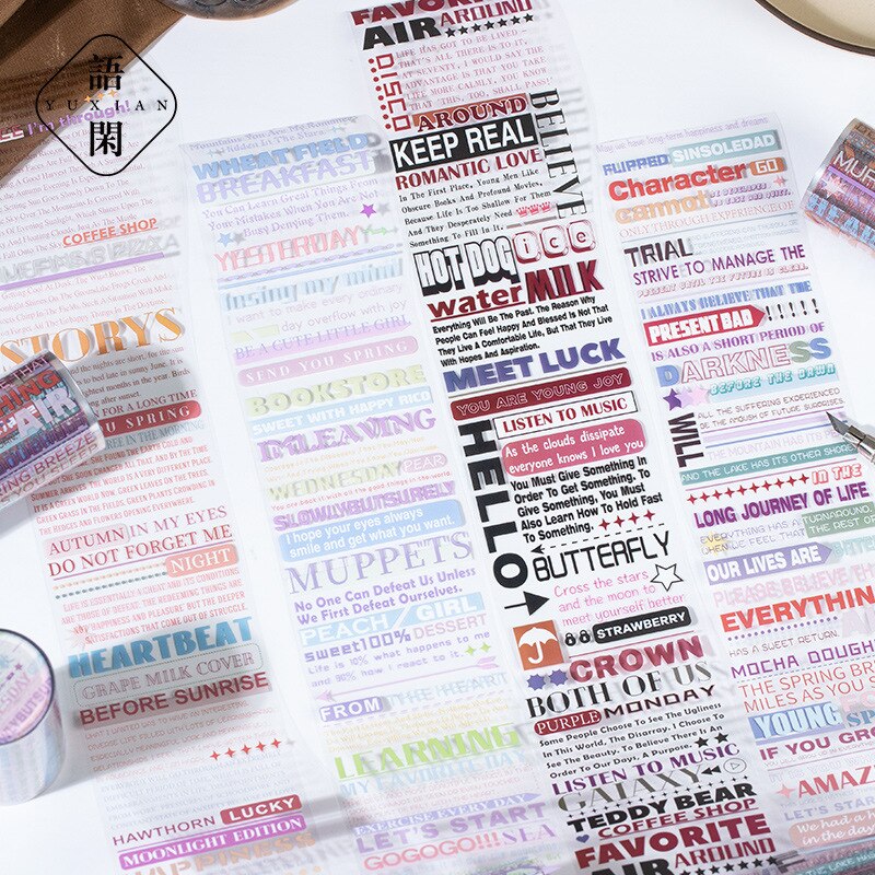 1pcs/1lot Decorative Adhesive tapes Words Stickers-JournalTale